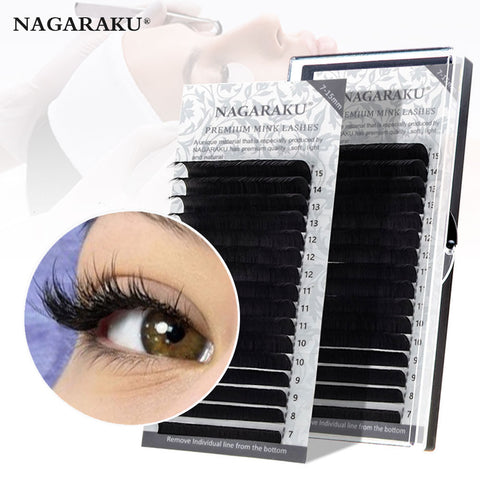 NAGARAKU 16rows Mix Premium Synthetic Mink Individual Eyelash Extension