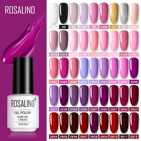 ROSALIND Gel Polish Set Top-Base coat/Semi Permanent Primer(a)